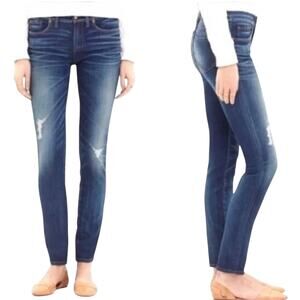 Madewell Skinny Skinny Dark Wash with Fade Distressed Jeans